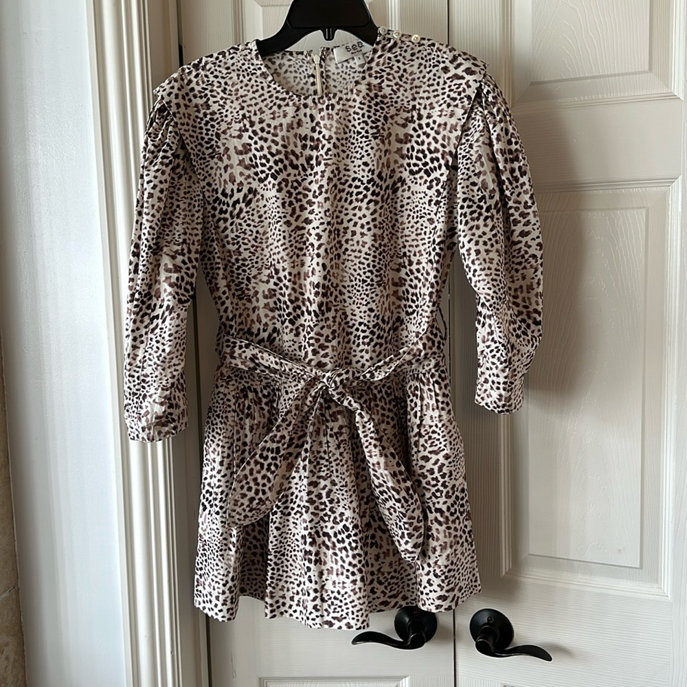 sea New York 100% cotton leopard print dress - so cute!  Size 2 - loose fit